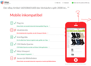 Test: zeigt irrtümlich Fehler an und eine falsche Darstellung auf Smartphones.